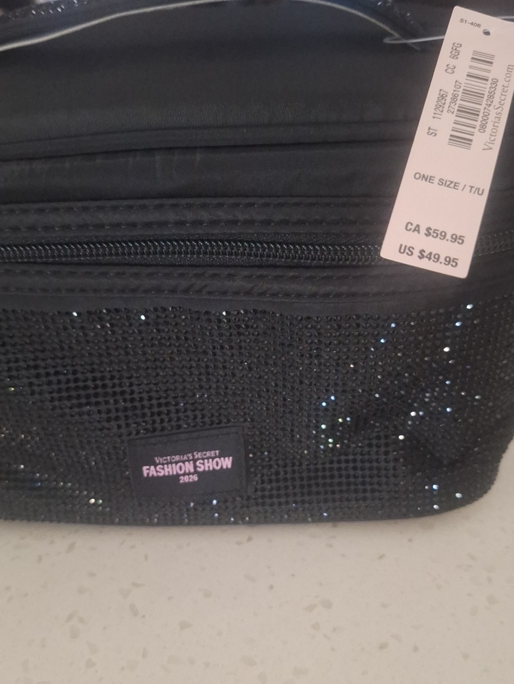 Victoria's Secret Black Sequin Cosmetic Bag
